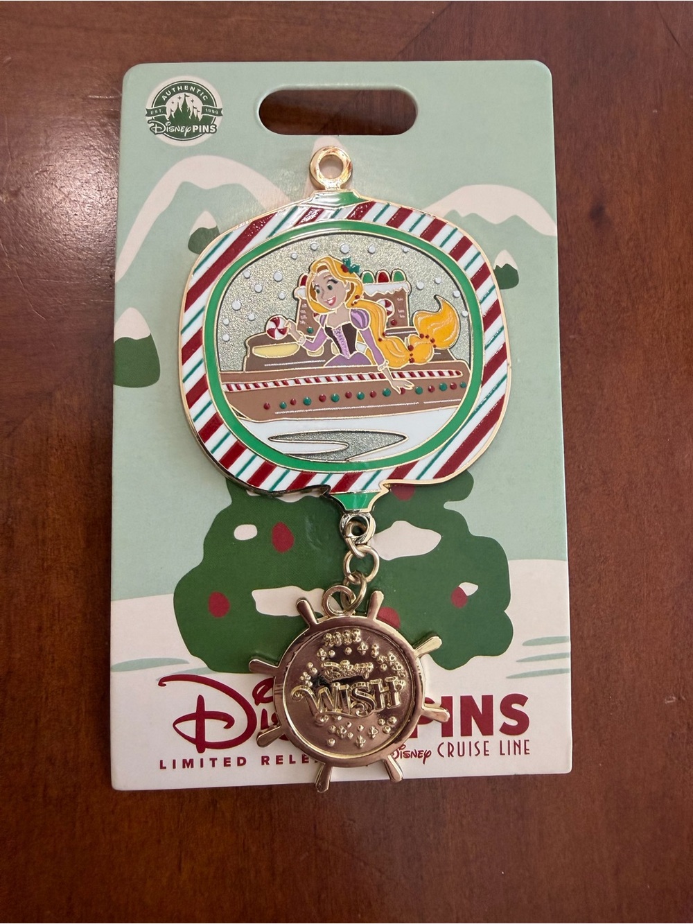 DCL Cruise Line Tangled Rapunzel Ornament Wish Holiday Gingerbread Disney Pin
